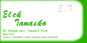 elek tamasko business card